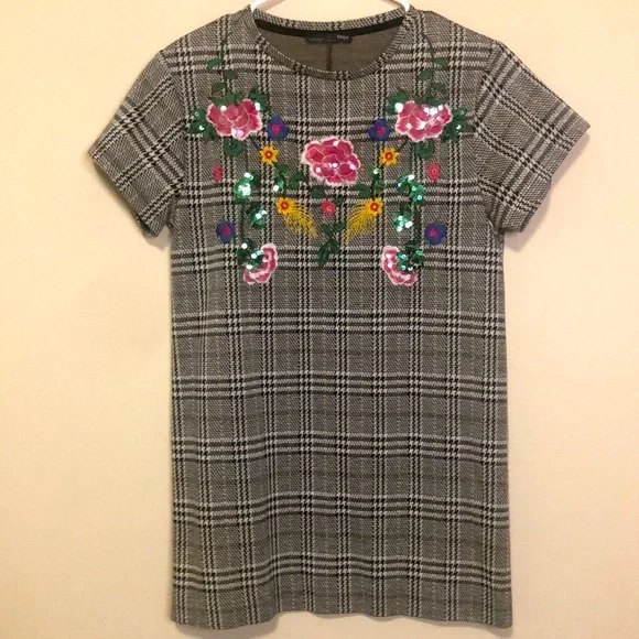 zara floral sequin dress Zara Trafaluc Collection | Dresses | Zara Sequin Floral Wrap Dress